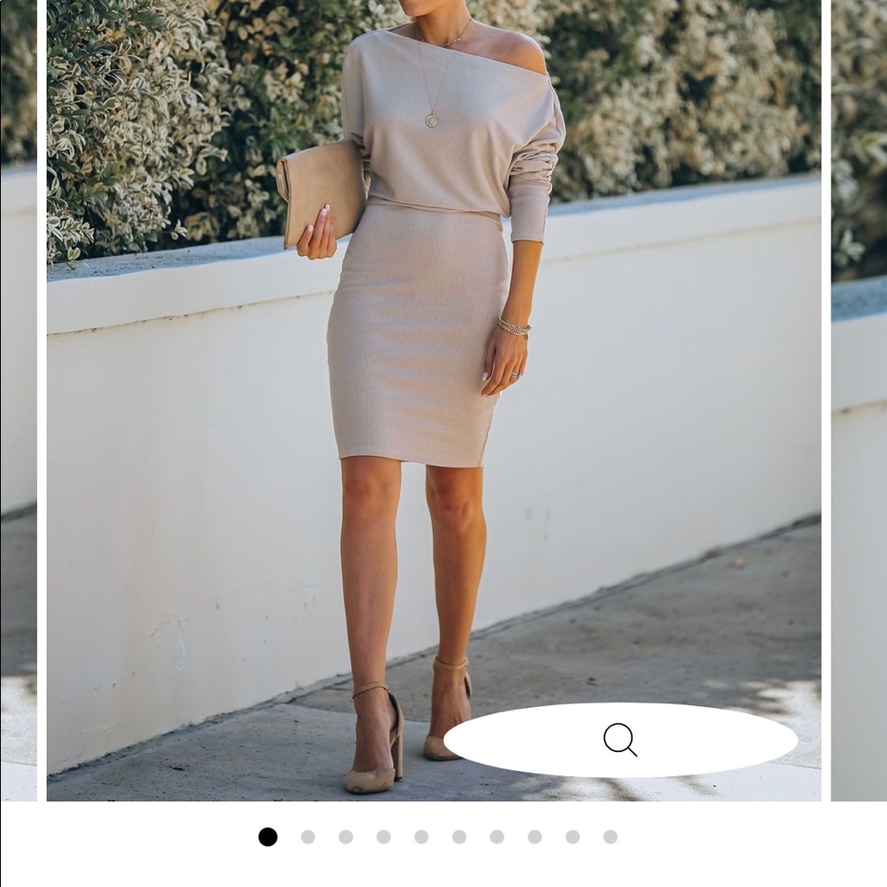 Vici boatneck dress XL Extra Large beige NEW